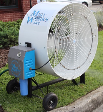 High Pressure portable Blizzard misting fan with mist pump Mist Works