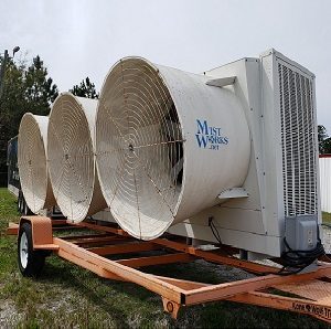 portable industrial evaporative cooler fan trailer