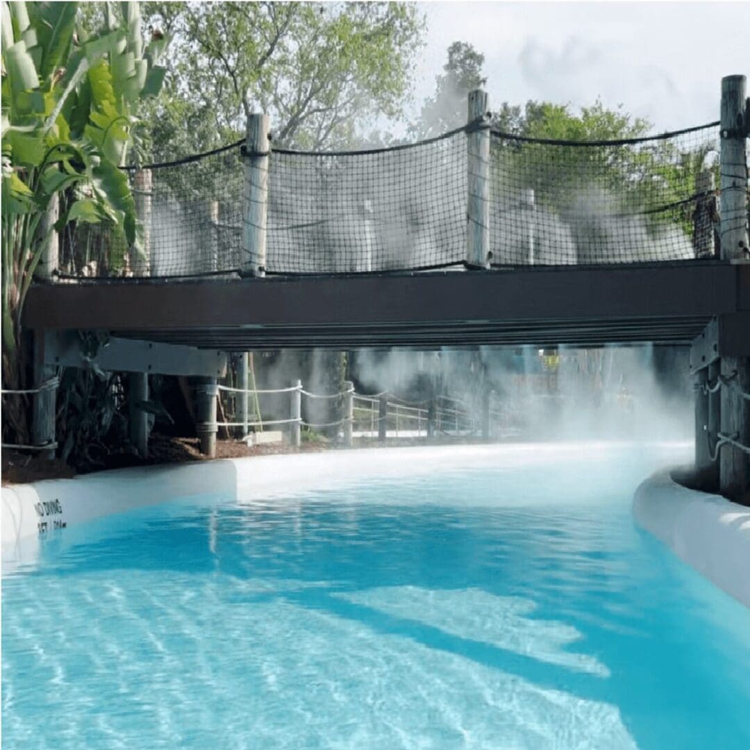 Busch Gardens bridge misters for cooling and fog effects by MistWorks.net